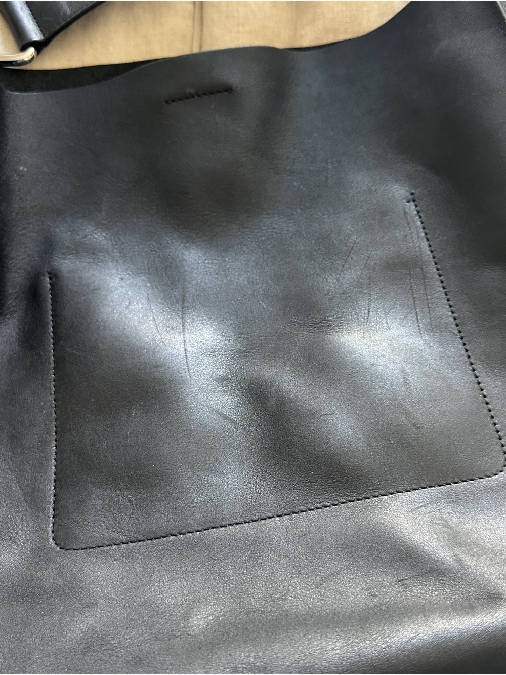 All Saints Black Leather Shoulder Tote - Picture 8 of 13
